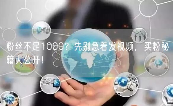 粉丝不足1000？先别急着发视频，买粉秘籍大公开！