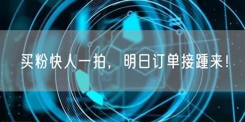 买粉快人一拍，明日订单接踵来！