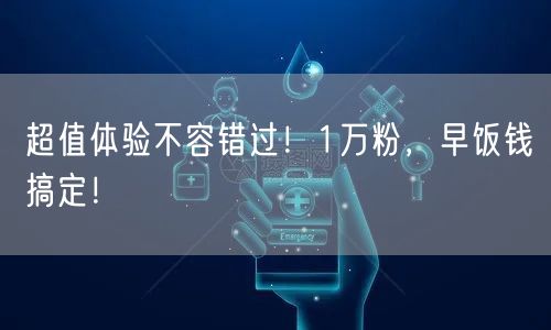 超值体验不容错过！1万粉，早饭钱搞定！