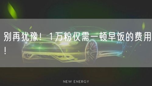 别再犹豫！1万粉仅需一顿早饭的费用！