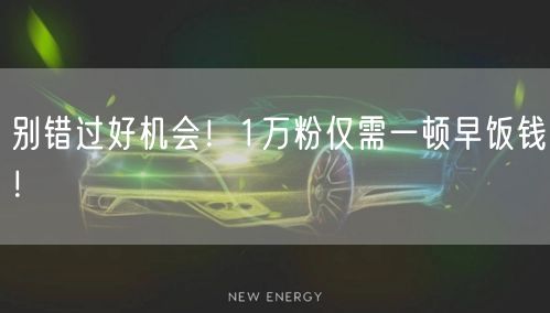 别错过好机会！1万粉仅需一顿早饭钱！