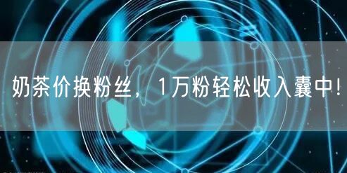 奶茶价换粉丝，1万粉轻松收入囊中！
