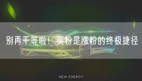 别再干等啦！买粉是涨粉的终极捷径