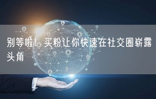 别等啦！买粉让你快速在社交圈崭露头角