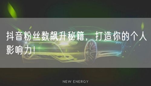 抖音粉丝数飙升秘籍，打造你的个人影响力！