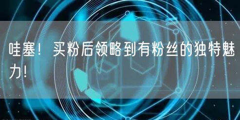 哇塞！买粉后领略到有粉丝的独特魅力！