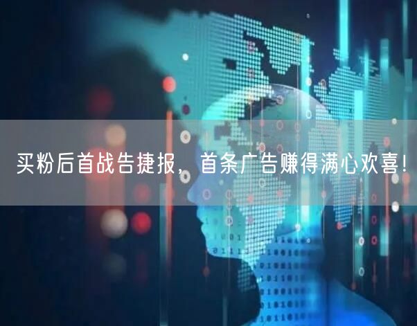 买粉后首战告捷报，首条广告赚得满心欢喜！