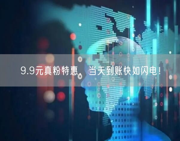9.9元真粉特惠，当天到账快如闪电！