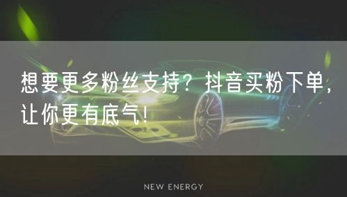 想要更多粉丝支持？抖音买粉下单，让你更有底气！