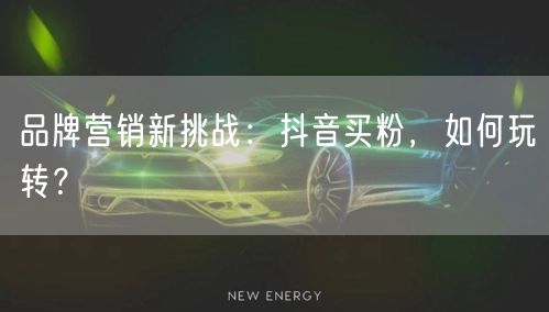 品牌营销新挑战：抖音买粉，如何玩转？