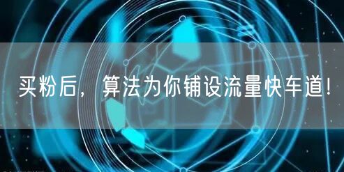 买粉后，算法为你铺设流量快车道！