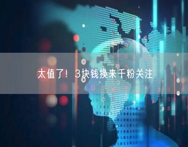 太值了！3块钱换来千粉关注