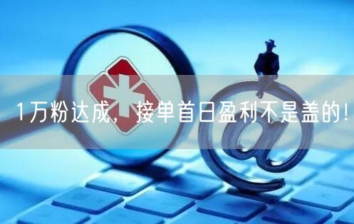 1万粉达成，接单首日盈利不是盖的！
