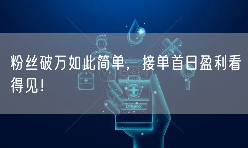 粉丝破万如此简单，接单首日盈利看得见！