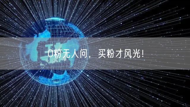 0粉无人问，买粉才风光！