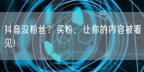 抖音没粉丝？买粉，让你的内容被看见！