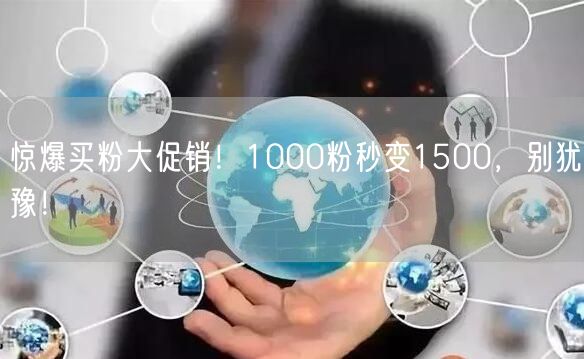 惊爆买粉大促销！1000粉秒变1500，别犹豫！