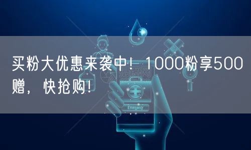 买粉大优惠来袭中！1000粉享500赠，快抢购！