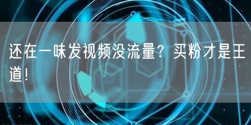 还在一味发视频没流量？买粉才是王道！