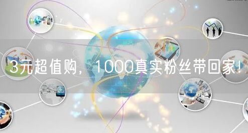 3元超值购，1000真实粉丝带回家！