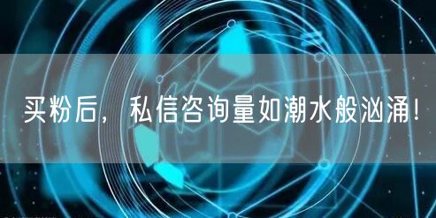 买粉后，私信咨询量如潮水般汹涌！