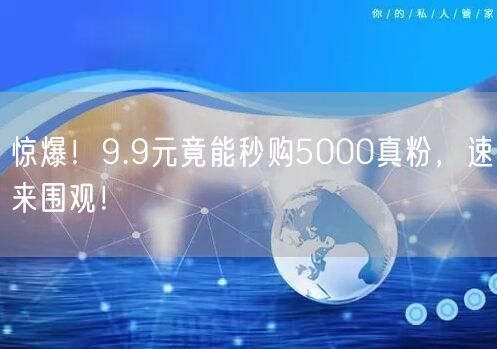 惊爆!9.9元竟能秒购5000真粉,速来围观!