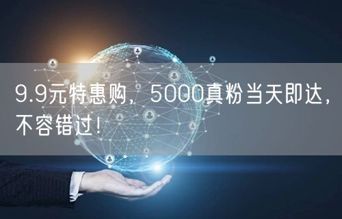 9.9元特惠购，5000真粉当天即达，不容错过！
