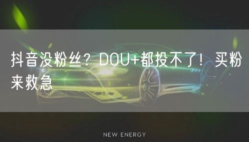 抖音没粉丝？DOU+都投不了！买粉来救急