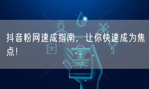 抖音粉网速成指南，让你快速成为焦点！