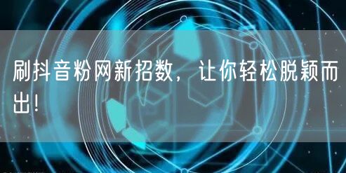 刷抖音粉网新招数，让你轻松脱颖而出！