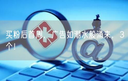 买粉后首周，广告如潮水般涌来，3个！